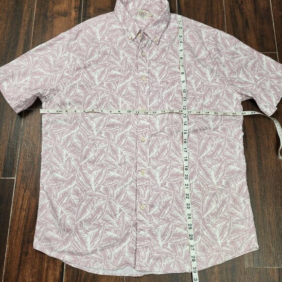 Faherty Breeze Shirt Mens Large Short Sleeve Button Hawaiian Floral Leaf Print - Picture 3 of 7